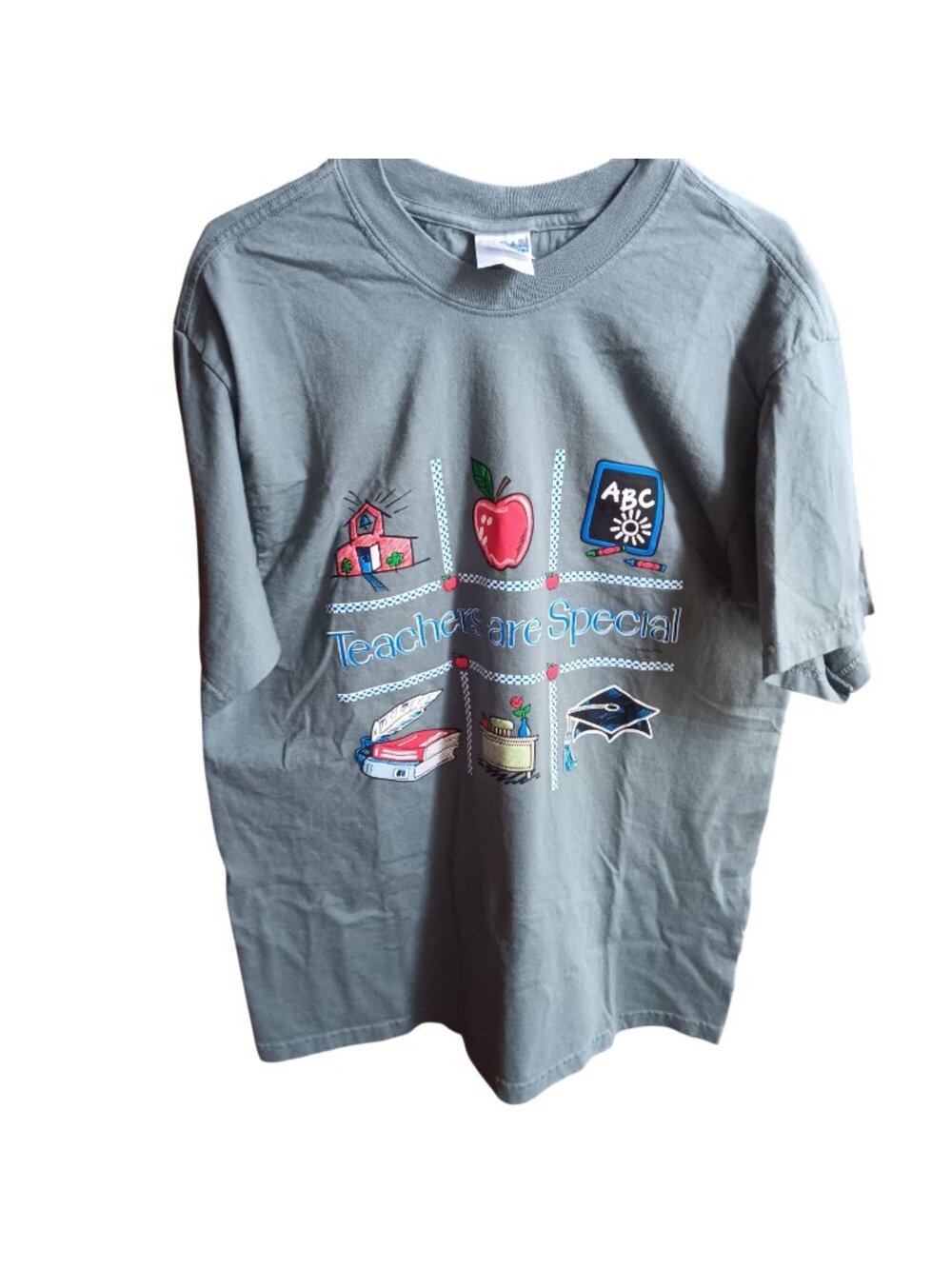Vintage Teacher T-shirt Large Teachers Are Special Gildan Gray